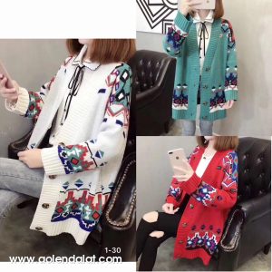 Áo khoác len form dài nữ