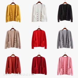 Áo khoác len hai hàng nút