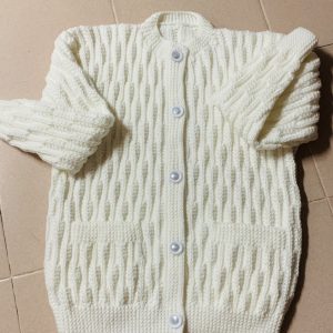 Áo đan tay cổ tròn túi ngang