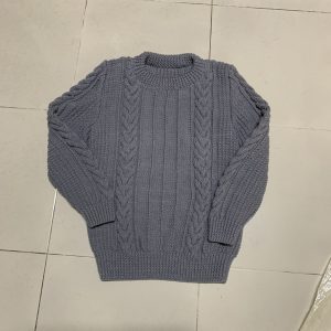 Áo len nam đan tay màu xám lông chuột