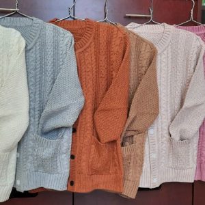 Ao len cổ tròn cho mẹ