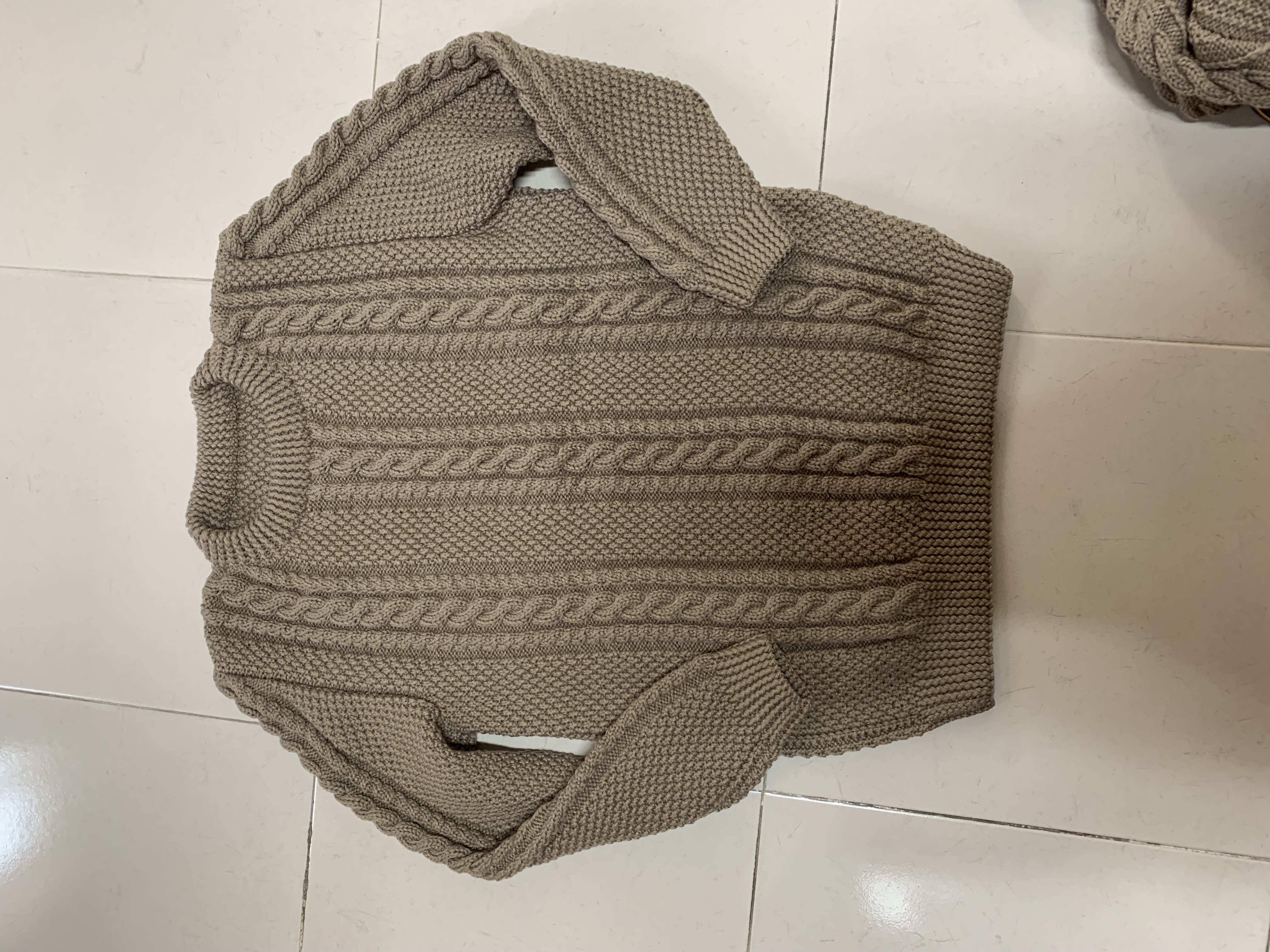 Áo len đan tay cổ tròn cho nam